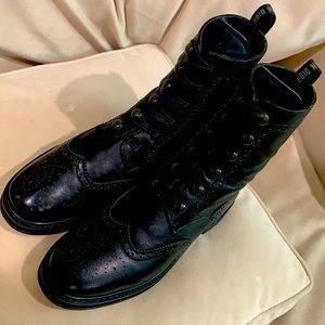 Christian Dior combat leather boots size 6.5 woman